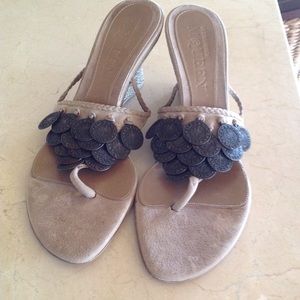 BNWT Designer Alexander McQueen Coin Wedge Sandals